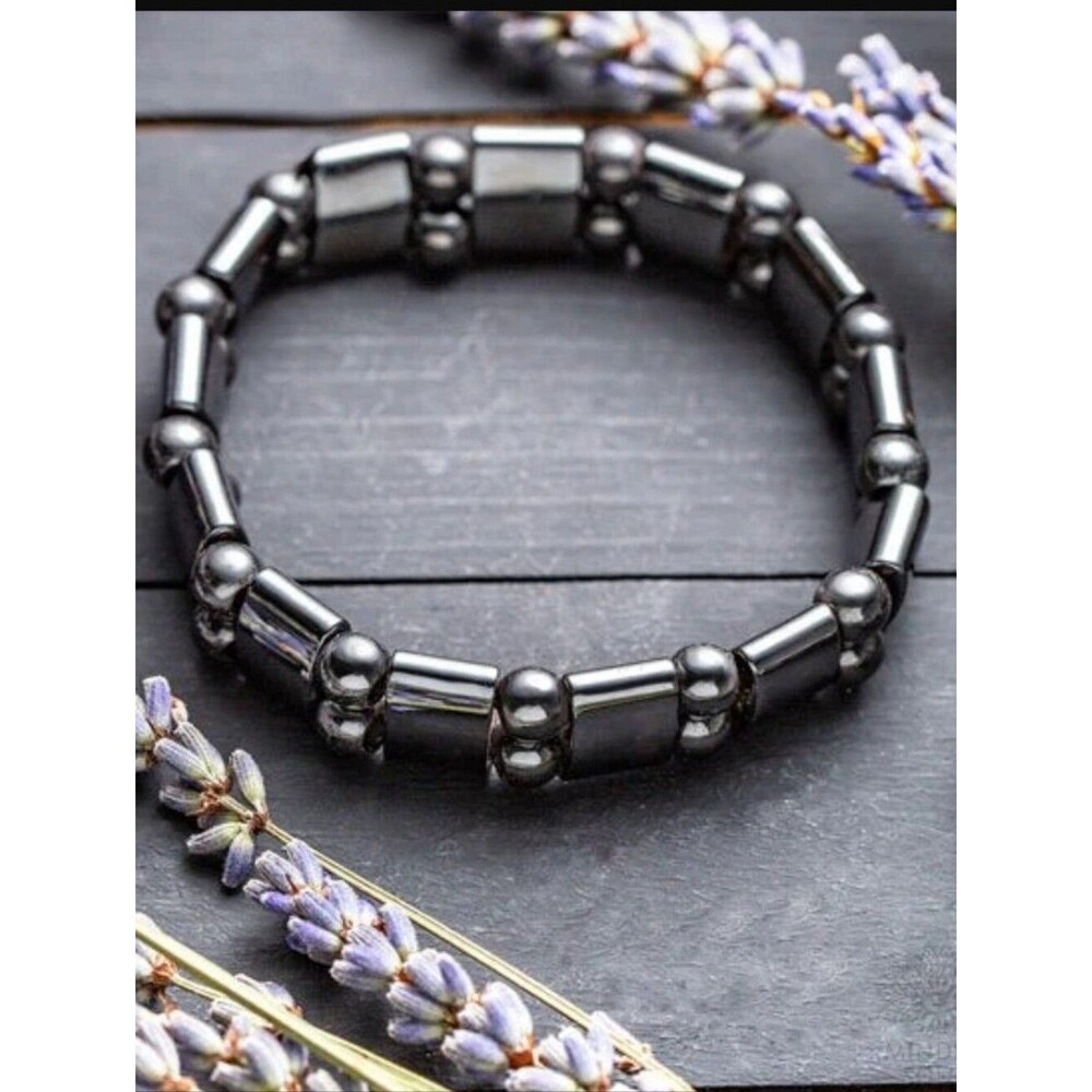 Black Hematite Magnet Beaded Stretch Bracelet